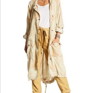 Free People Peach Lightweight Trench Coat XS/S